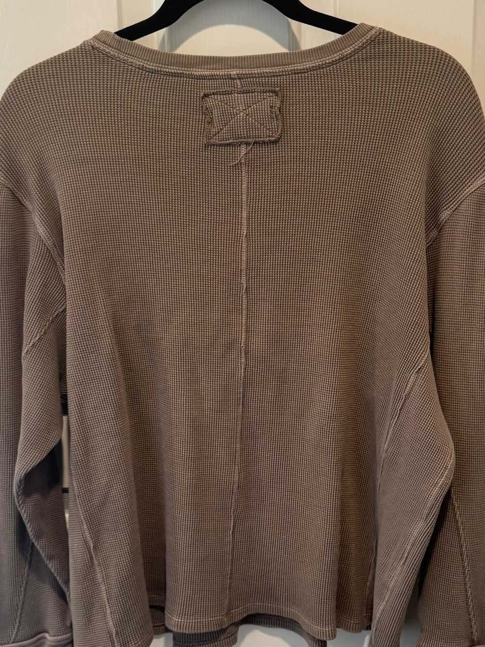 We The Free Womens Taupe Waffle Knit Long-Sleeve Top Size L - Picture 3 of 16